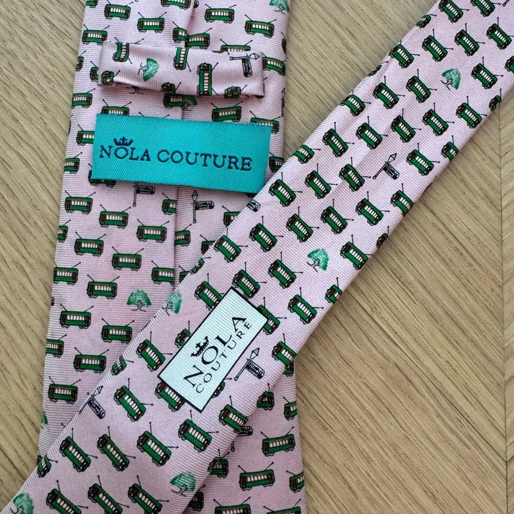 NOLA COUTURE Pink Boy’s Streetcar Tie